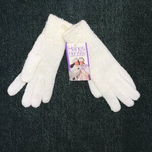 🧤 Vintage Hanes Thermal Gloves – Ladies White Knit, Winter Warmth - NWT